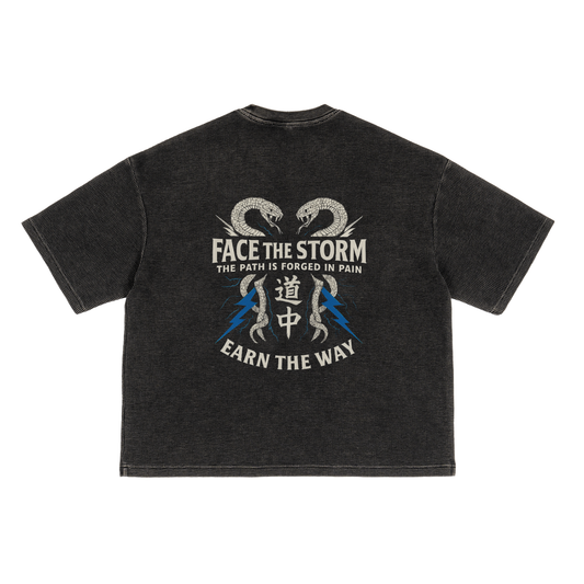 FACE THE STORM - OVERSIZE WAFFLE-TEE
