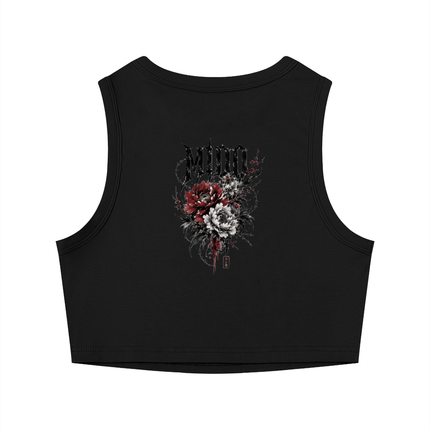 FLORAL METAL CROP TANK TOP