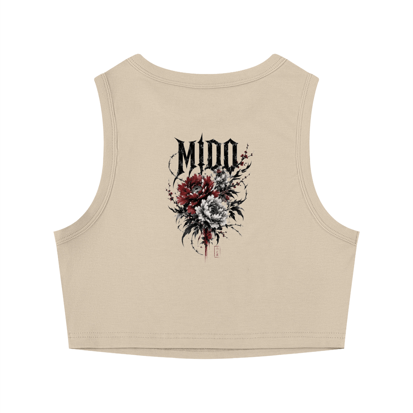 FLORAL METAL CROP TANK TOP