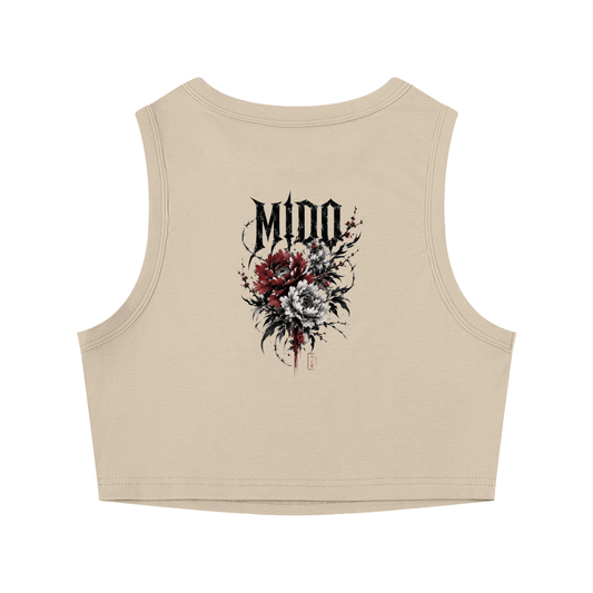 FLORAL METAL CROP TANK TOP