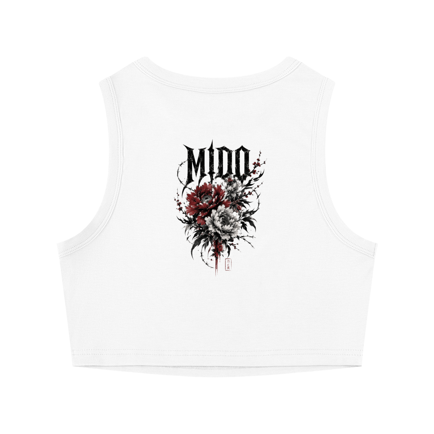FLORAL METAL CROP TANK TOP